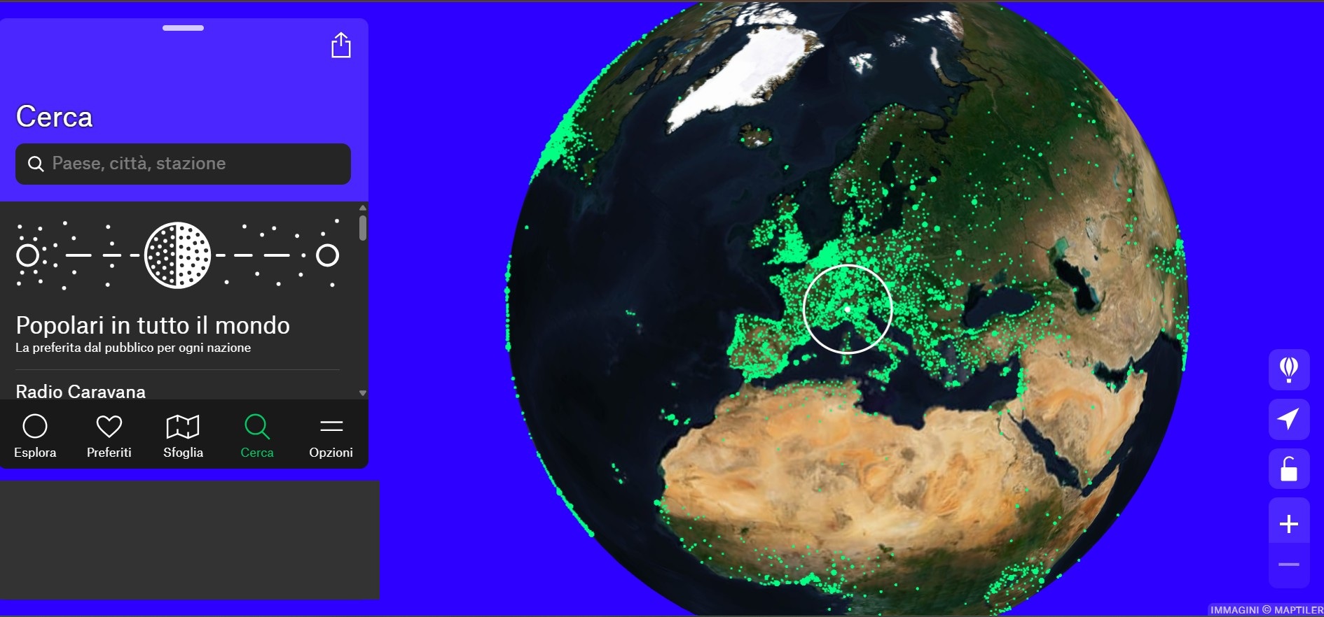 immagine del pianeta terra, in primo piano l'Europa.